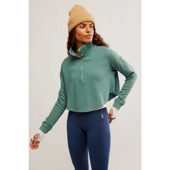 Free People Tops - Free People Movement *IN BLUE* So Fly Henley Pullover Sweatshirt Medium